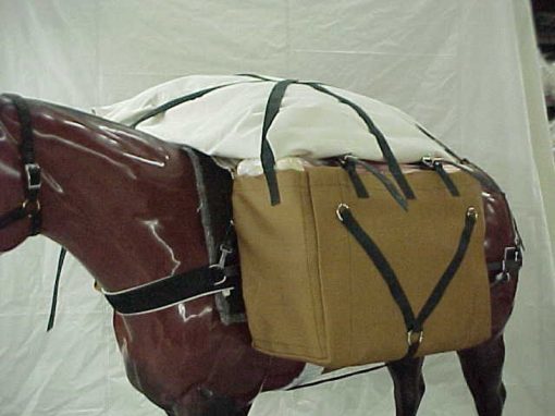 packing gear on horse