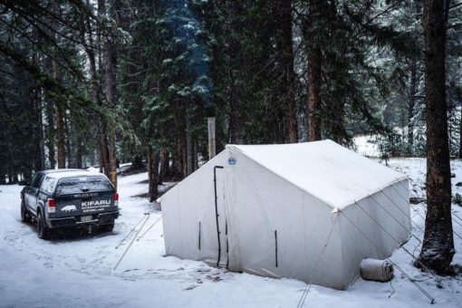 Campsite in the snow
