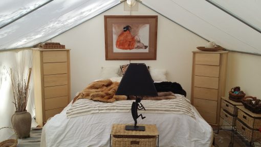 luxury glamping tent interior