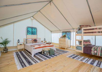 Interior of Glamping Tent