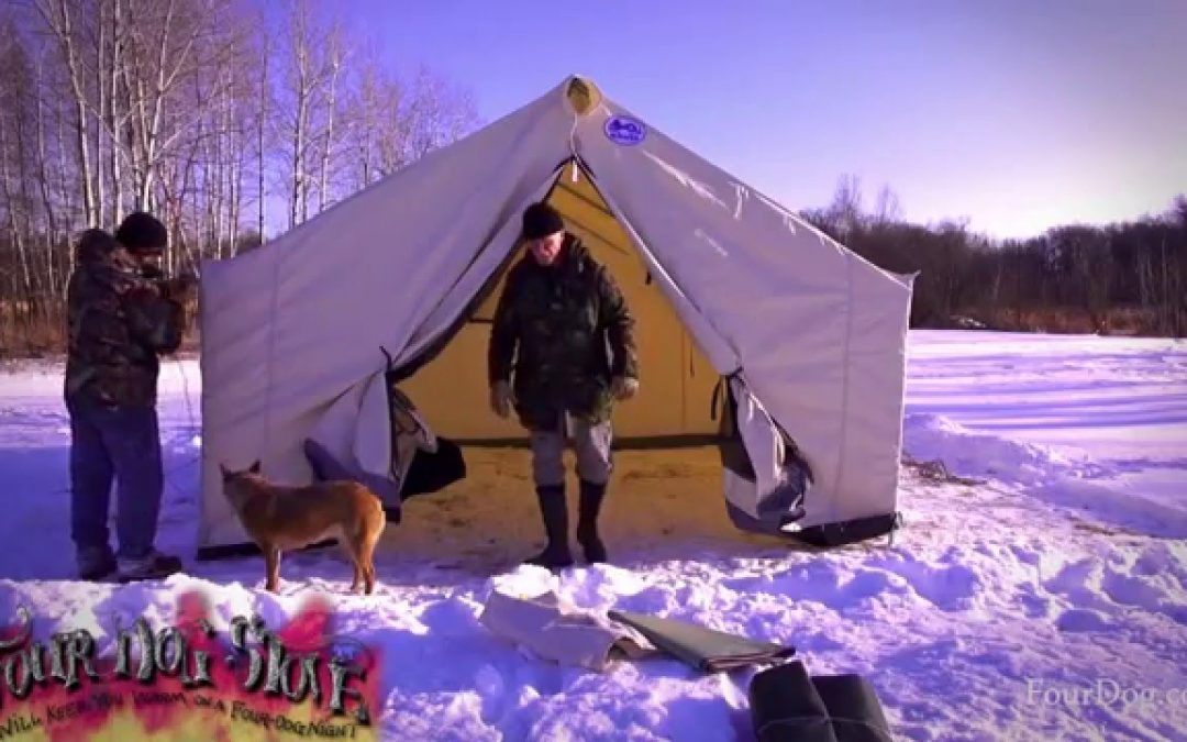 Winter Snow Camping in a Canvas Tent