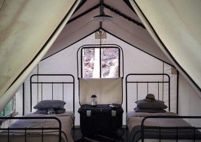 Beds in a Glamping Tent