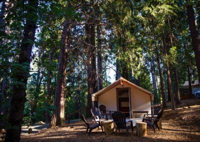 Outside of a Glamping Tent