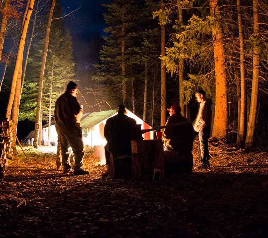 Campers enjoying campfire