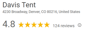 Davis Tent Google Reviews